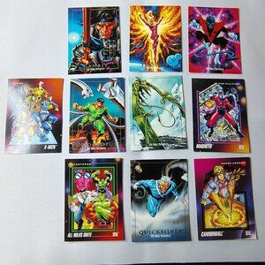 1992 Marvel Collectible Cards Skybox & Impel Lot 10 Vintage Gambit Quicksilver